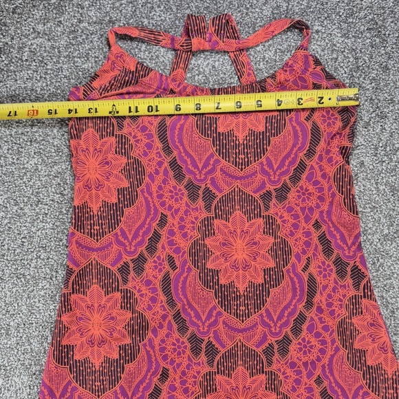 Prana Quinn Dress Women's Small Pink Geometric Pattern Shelf Bra Athletic - Picture 4 of 9